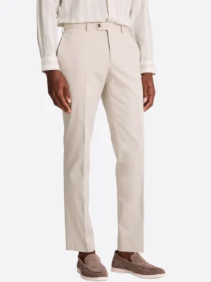 SuitsHeritage Men’s Solid Cream Double Breasted Regular Fit 2 Piece Suit PAnt