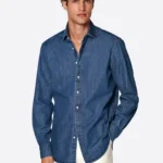 SuitsHeritage Men's Denim Dark Blue Casual Shirt