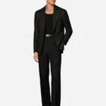 SuitsHeritage Men’s Dark Brown Houndstooth Tailored Fit Blazer