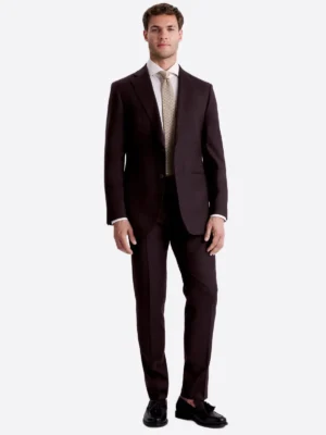 SuitsHeritage Men’s Solid Dark Brown Regular Fit 2 Piece Suit