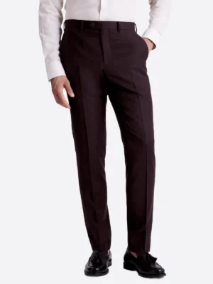 SuitsHeritage Men’s Solid Dark Brown Regular Fit 2 Piece Suit Pant