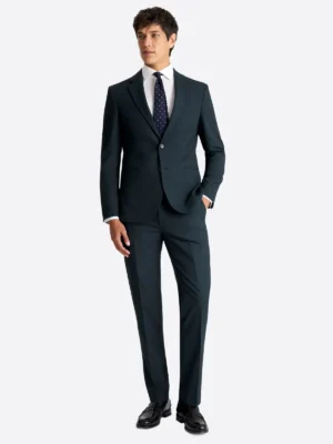 SuitsHeritage Men’s Solid Dark Navy Slim Fit 2 Piece Suit
