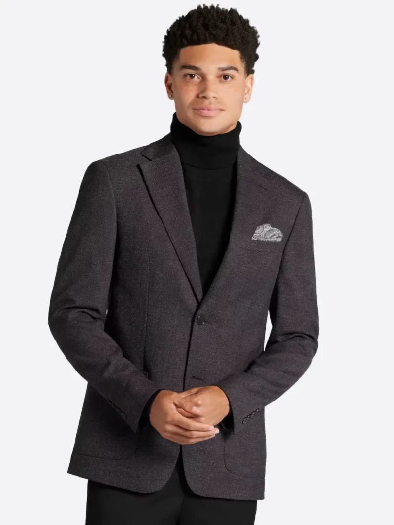 SuitsHeritage Men's Twill Dark Grey Slim Fit Sport Coat