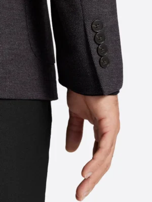 SuitsHeritage Men's Twill Dark Grey Slim Fit Sport Coat Close