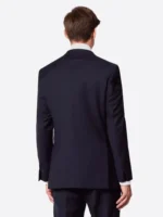 SuitsHeritage Men's Dark Navy Twill Slim Fit 3 Piece Suits Back