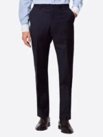 SuitsHeritage Men's Dark Navy Twill Slim Fit 3 Piece Suits Pant