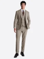 SuitsHeritage Men's Donegal Cream Regular Fit 3 Piece Suits