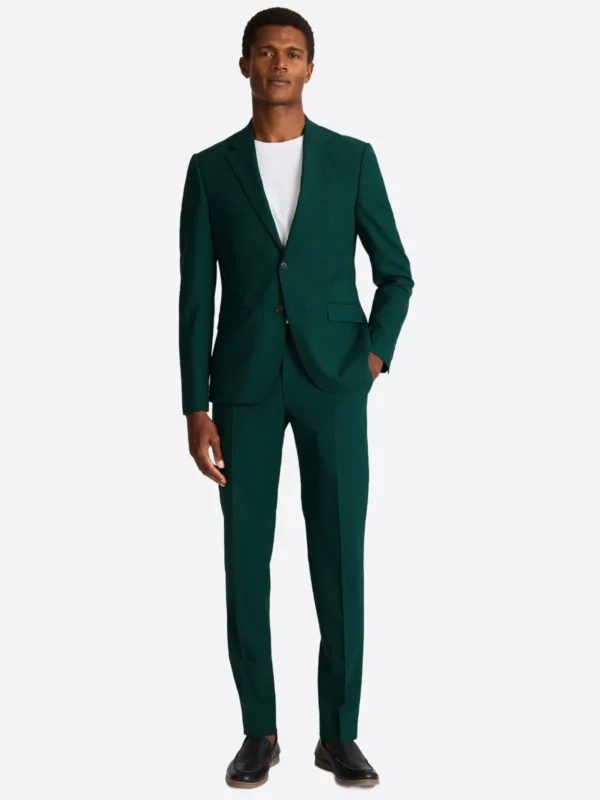 SuitsHeritage Men’s Solid Green Slim Fit 2 Piece Suit