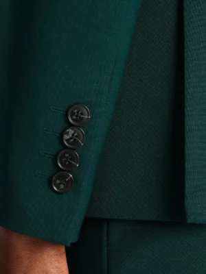 SuitsHeritage Men’s Solid Green Slim Fit 2 Piece Suit Close