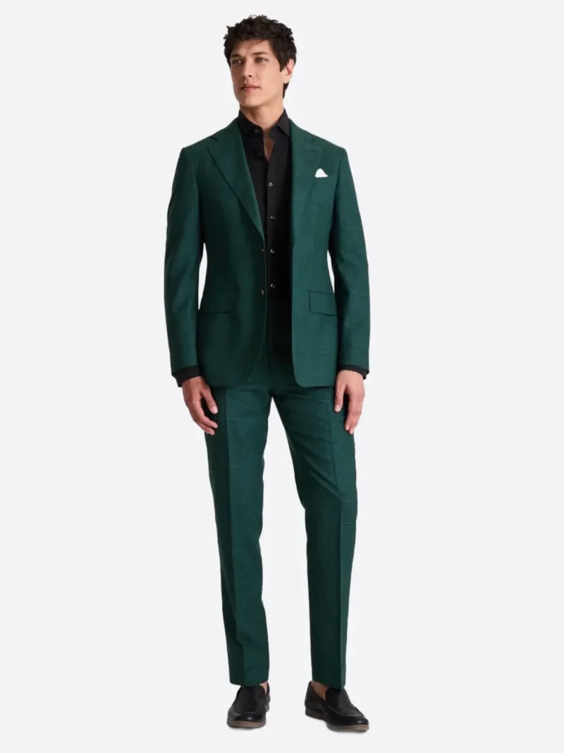 SuitsHeritage Men’s Twill Green Regular Fit 2 Piece Suit