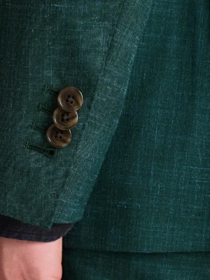 SuitsHeritage Men’s Twill Green Regular Fit 2 Piece Suit Close