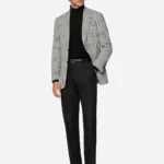 SuitsHeritage Men’s Grey Check Tailored Fit Blazer