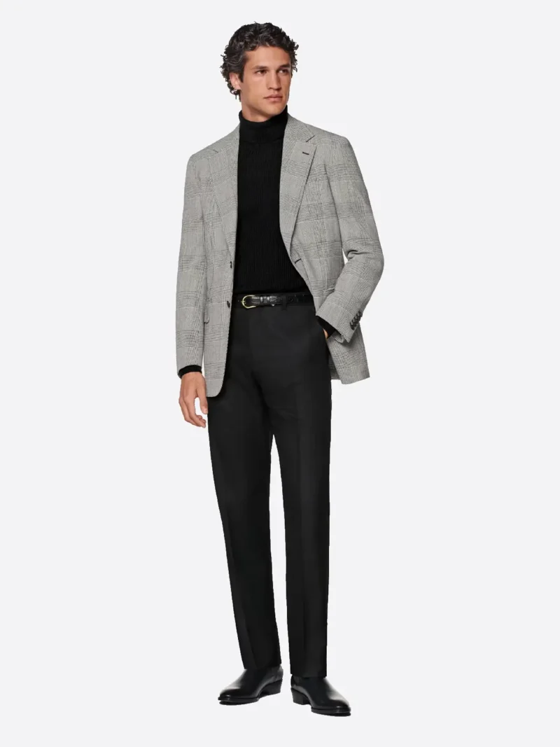 SuitsHeritage Men’s Grey Check Tailored Fit Blazer