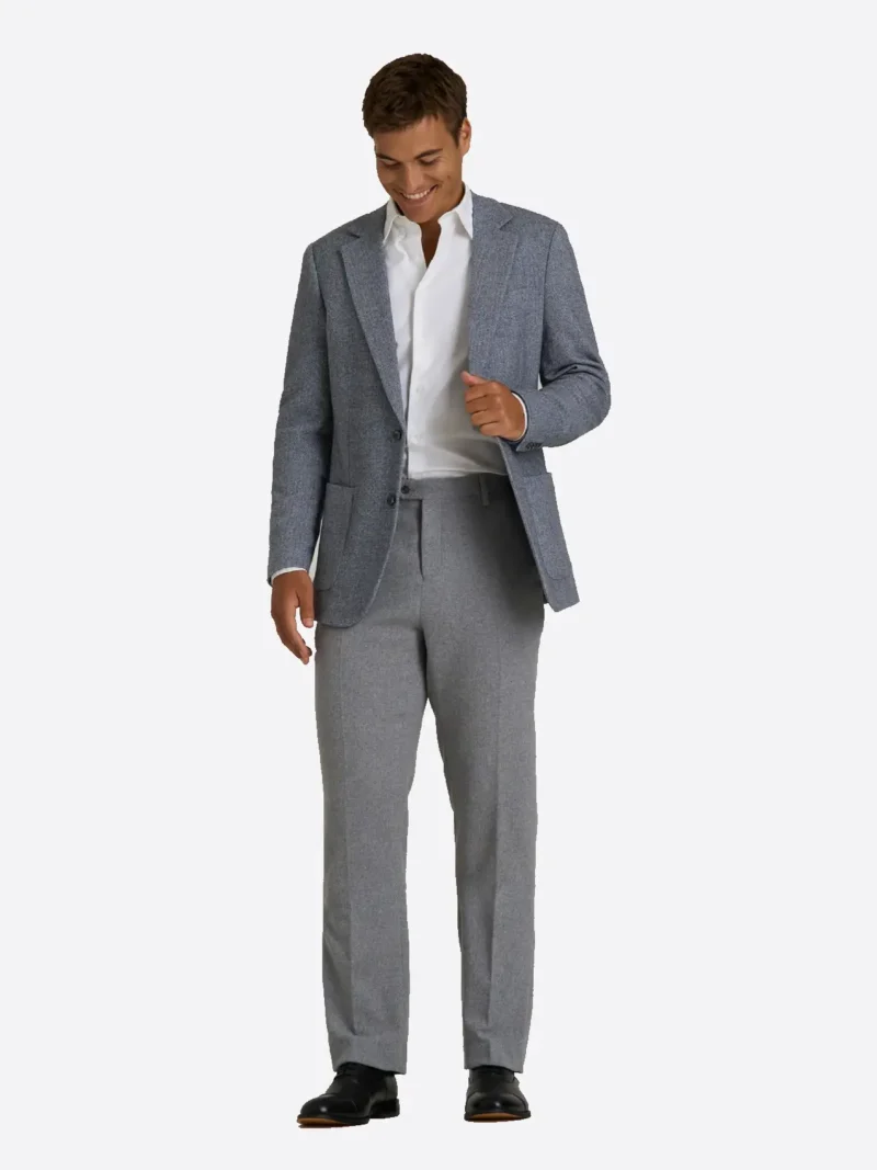 SuitsHeritage Men's Grey Herringbone Tailored Fit Blazer