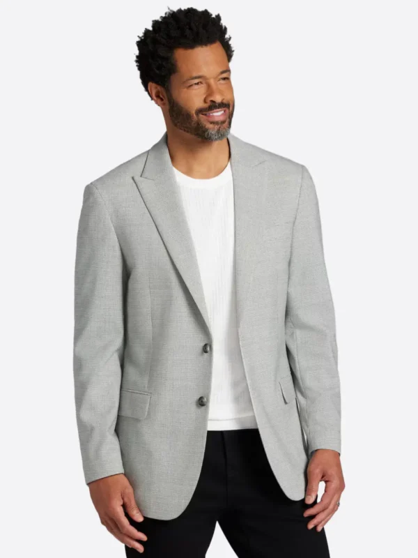 SuitsHeritage Men's Houndstooth Grey Slim Fit Sport Coat