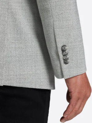 SuitsHeritage Men's Houndstooth Grey Slim Fit Sport Coat Close