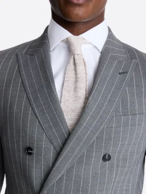 SuitsHeritage Men’s PinStripe Grey Double Breasted Regular Fit 2 Piece Suit Close