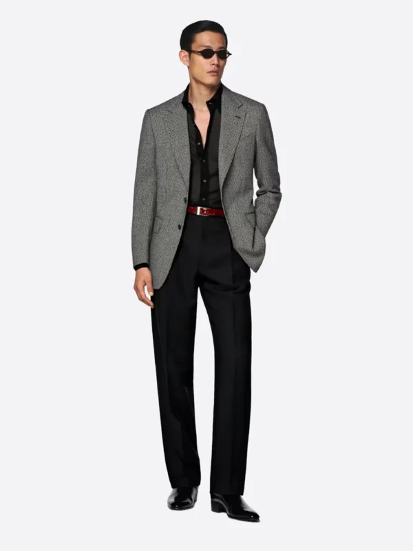 SuitsHeritage Men’s Grey Pinstriped Tailored Fit Blazer