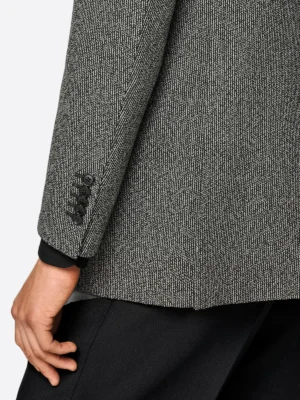 SuitsHeritage Men’s Grey Pinstriped Tailored Fit Blazer Close