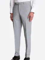 SuitsHeritage Men's Grey Solid Regular Fit 3 Piece Suits Pant