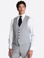 SuitsHeritage Men's Grey Solid Regular Fit 3 Piece Suits Vest