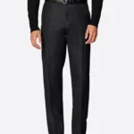 SuitsHeritage Men's Grey Straight Fit Pant
