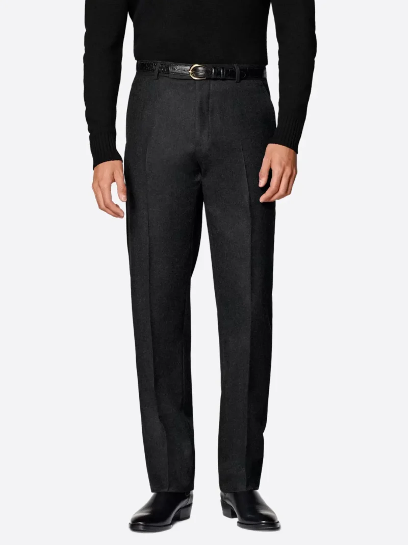 SuitsHeritage Men's Grey Straight Fit Pant