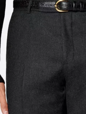 SuitsHeritage Men's Grey Straight Fit Pant Close