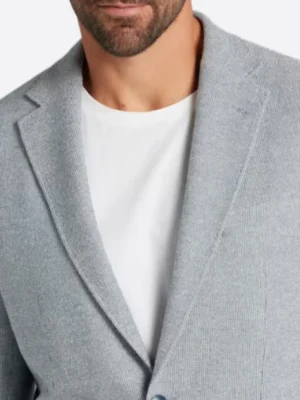 SuitsHeritage Men's Twill Grey Slim Fit Sport Coat Collar