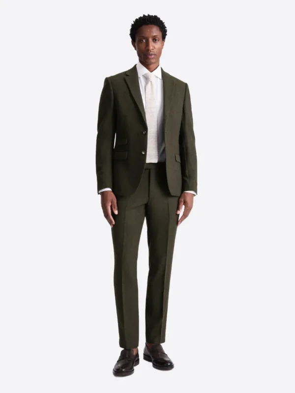 SuitsHeritage Men’s Donegal Khaki Slim Fit 2 Piece Suit