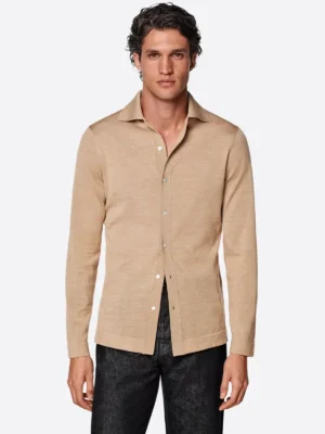 SuitsHeritage Men's Light Brown Casual Shirt