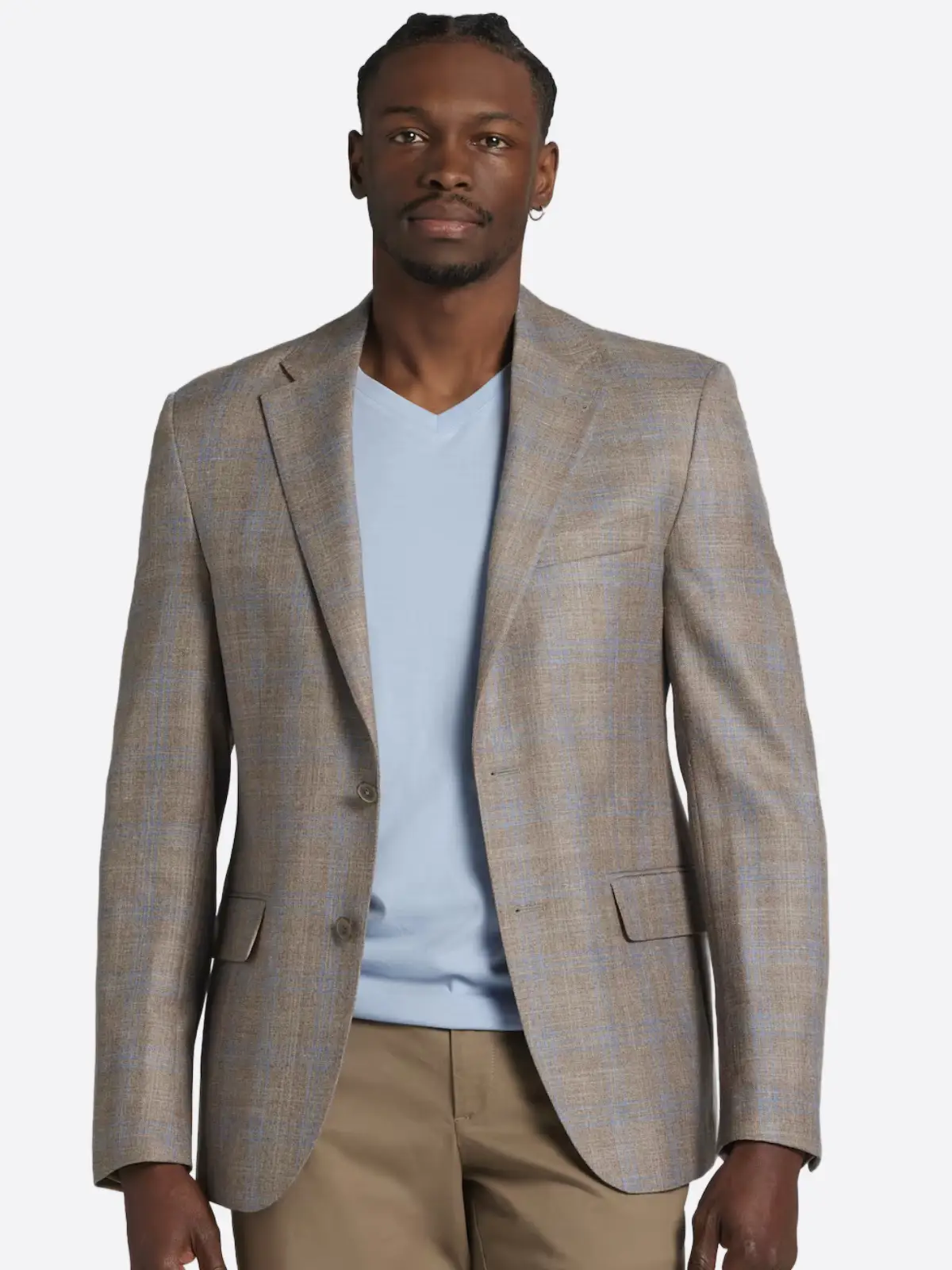 SuitsHeritage Men's Plaid Light Brown Slim Fit Sport Coat SuitsHeritage Men's Plaid Light Brown Slim Fit Sport Coat