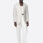 SuitsHeritage Men's Light Grey Solid Relaxed Fit Blazer