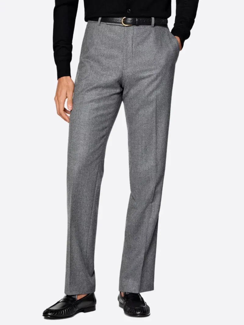 SuitsHeritage Light Grey Straight Fit Pant