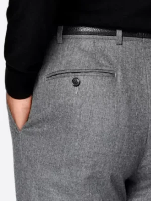 SuitsHeritage Light Grey Straight Fit Pant Back