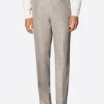 SuitsHeritage Men's Light Grey Straight Fit Pant