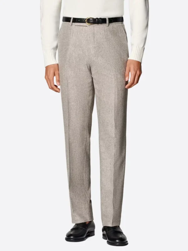 SuitsHeritage Men's Light Grey Straight Fit Pant