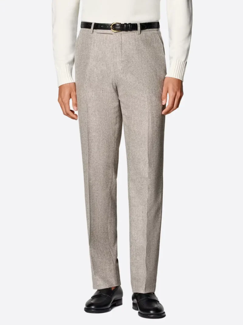 SuitsHeritage Men's Light Grey Straight Fit Pant