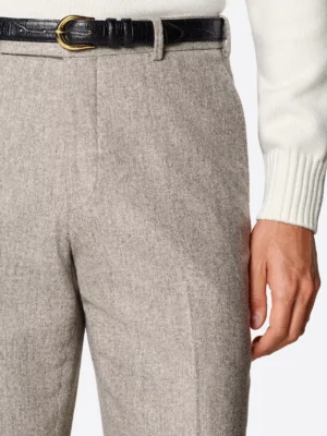 SuitsHeritage Men's Light Grey Straight Fit Pant Close