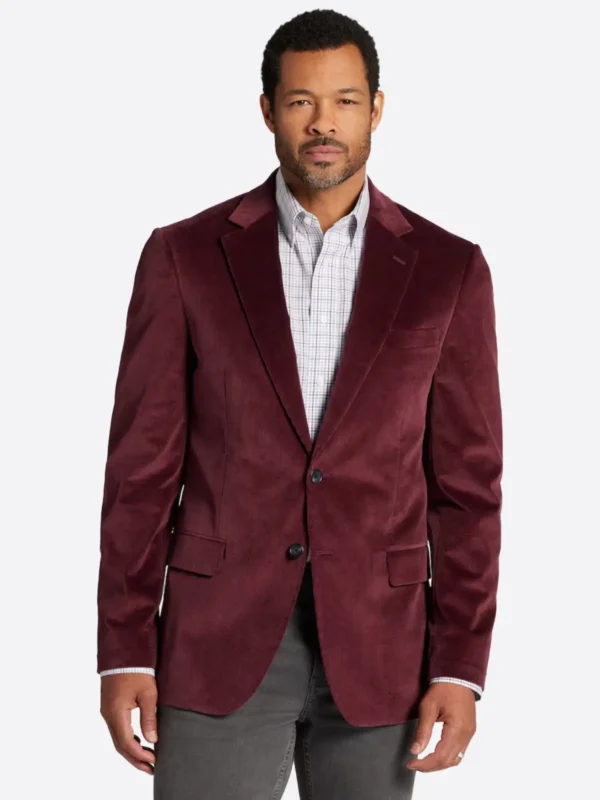 SuitsHeritage Men's Solid Maroon Regular Fit Sport Coat