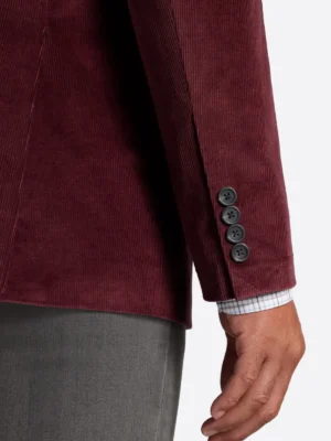 SuitsHeritage Men's Solid Maroon Regular Fit Sport Coat Close