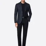 SuitsHeritage Men's Navy Check Tailored Fit Blazer