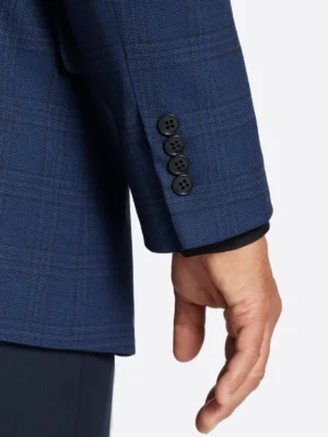 SuitsHeritage Men's Check Navy Slim Fit Sport Coat Close