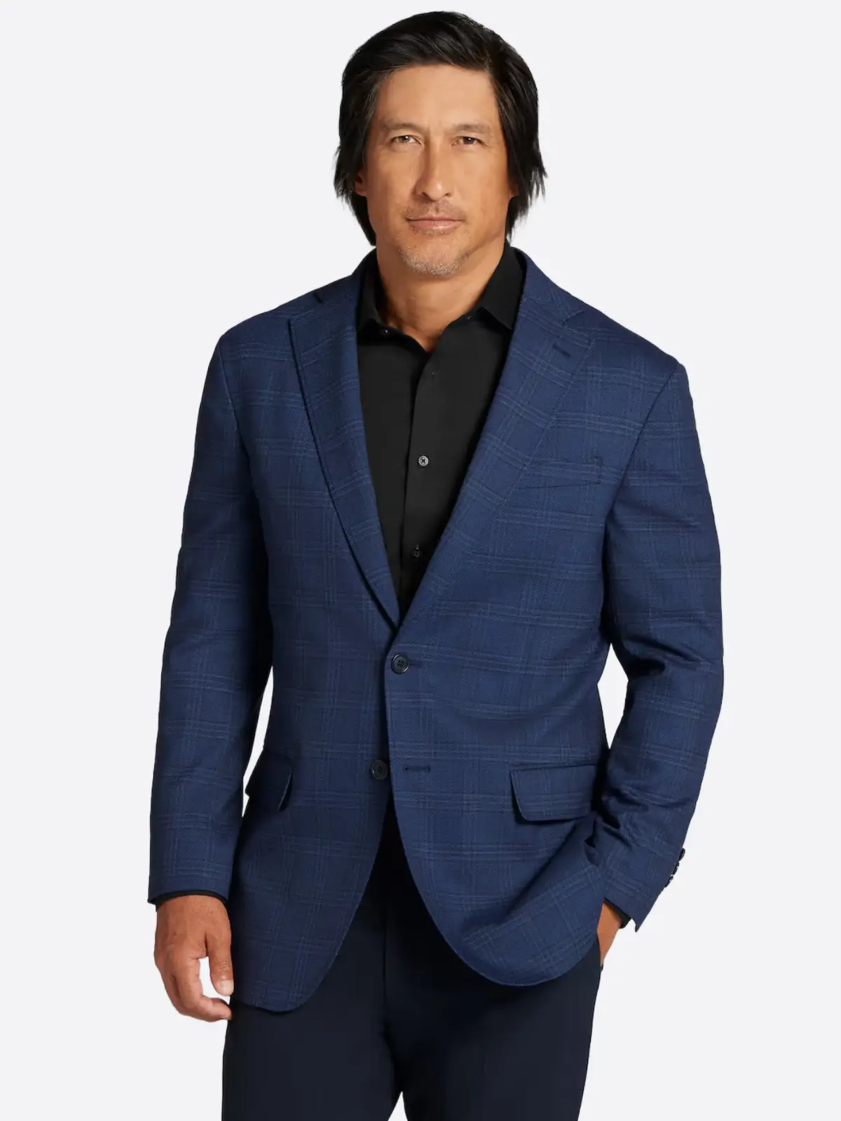 SuitsHeritage Men's Check Navy Slim Fit Sport Coat SuitsHeritage Men's Check Navy Slim Fit Sport Coat