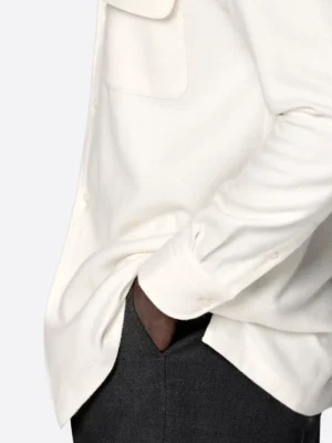 SuitsHeritage Men's Solid Off White Cotton Shirt Sleeves