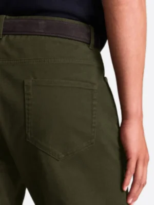 SuitsHeritage Men's Olive Straight Fit Jeans Back