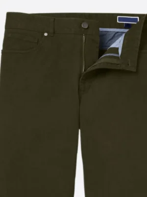 SuitsHeritage Men's Olive Straight Fit Jeans Close