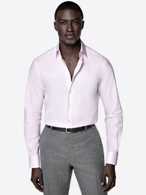 SuitsHeritage Men's Solid Pink Cotton Shirt