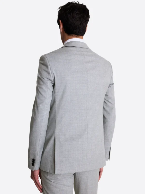 SuitsHeritage Men's Plaid Grey Slim Fit 3 Piece Suits Back