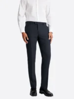 SuitsHeritage Men's Puppytooth Dark Navy Slim Fit 3 Piece Suits Pant